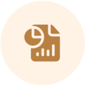 Document icon with pie chart and bars.